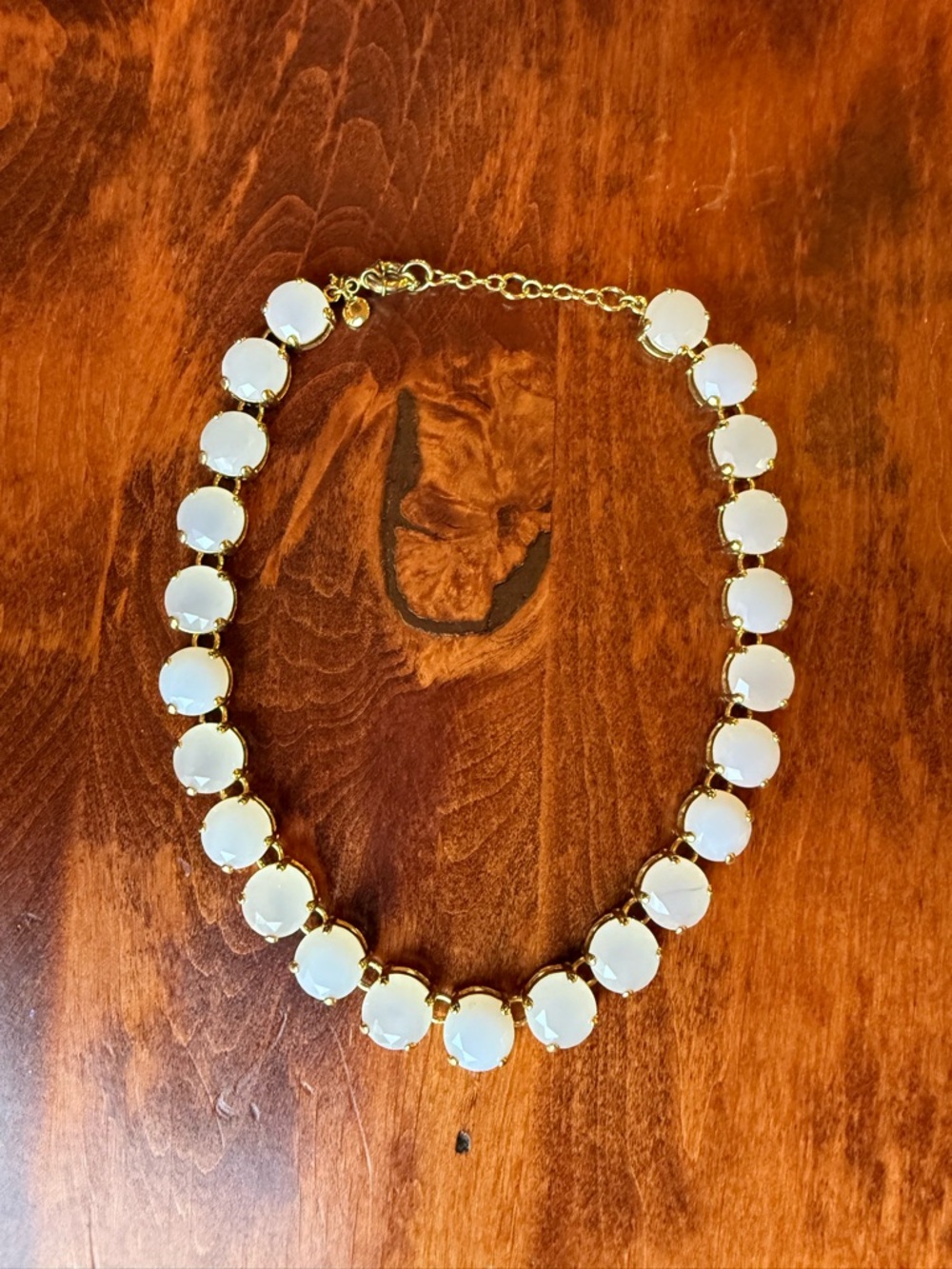 J. Crew White Opal and Gold Necklace